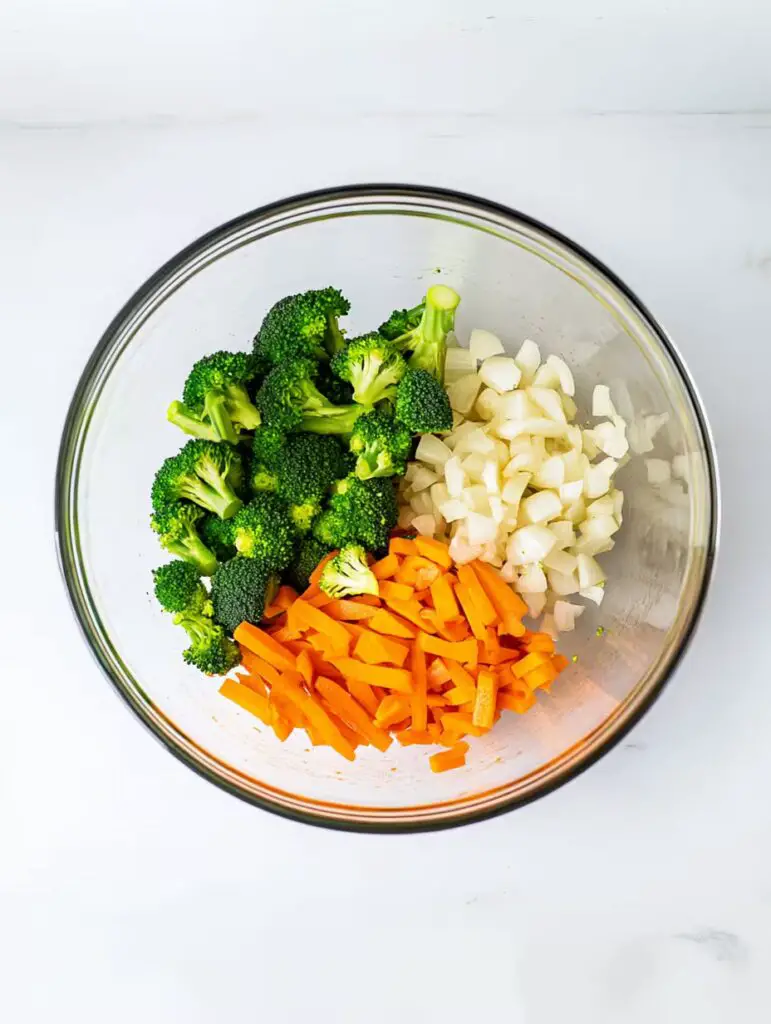 Freshly Chopped Vegetables Ready for Cooking