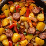 Smoked Sausage and Potatoes Skillet with Onions and Peppers