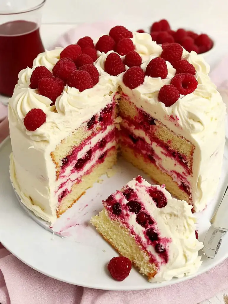 White Chocolate Raspberry Cake 1