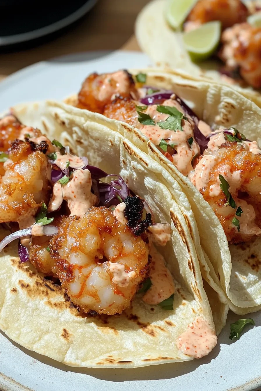 AIR FRYER BANG BANG SHRIMP TACOS