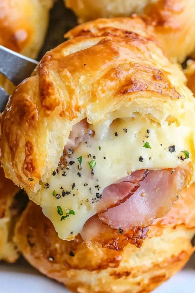 BAKED HAM AND CHEESE CROISSANTS