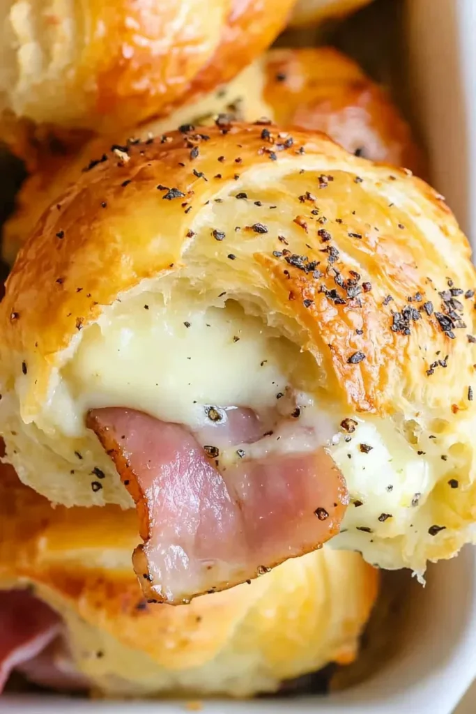 BAKED HAM AND CHEESE CROISSANTS