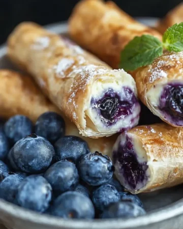 BLUEBERRY CHEESECAKE EGG ROLLS