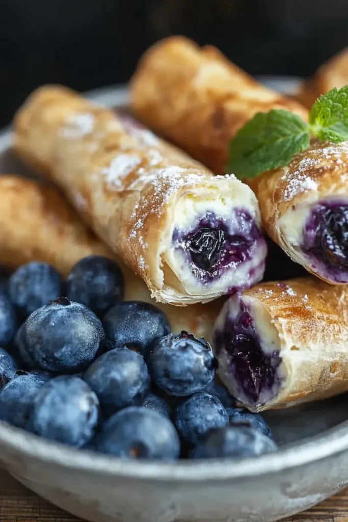 BLUEBERRY CHEESECAKE EGG ROLLS