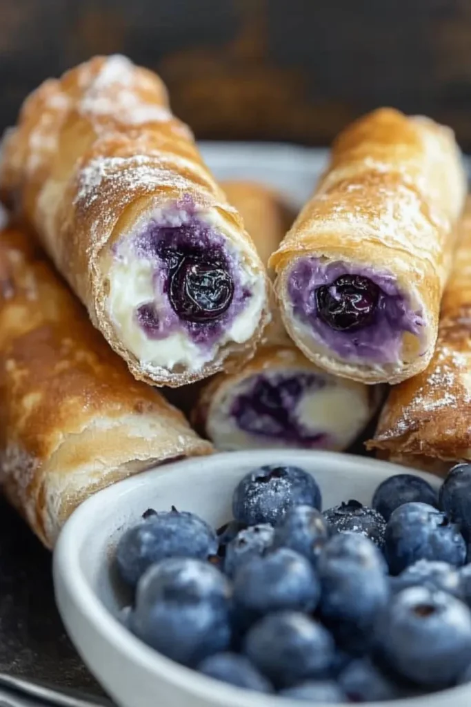 BLUEBERRY CHEESECAKE EGG ROLLS