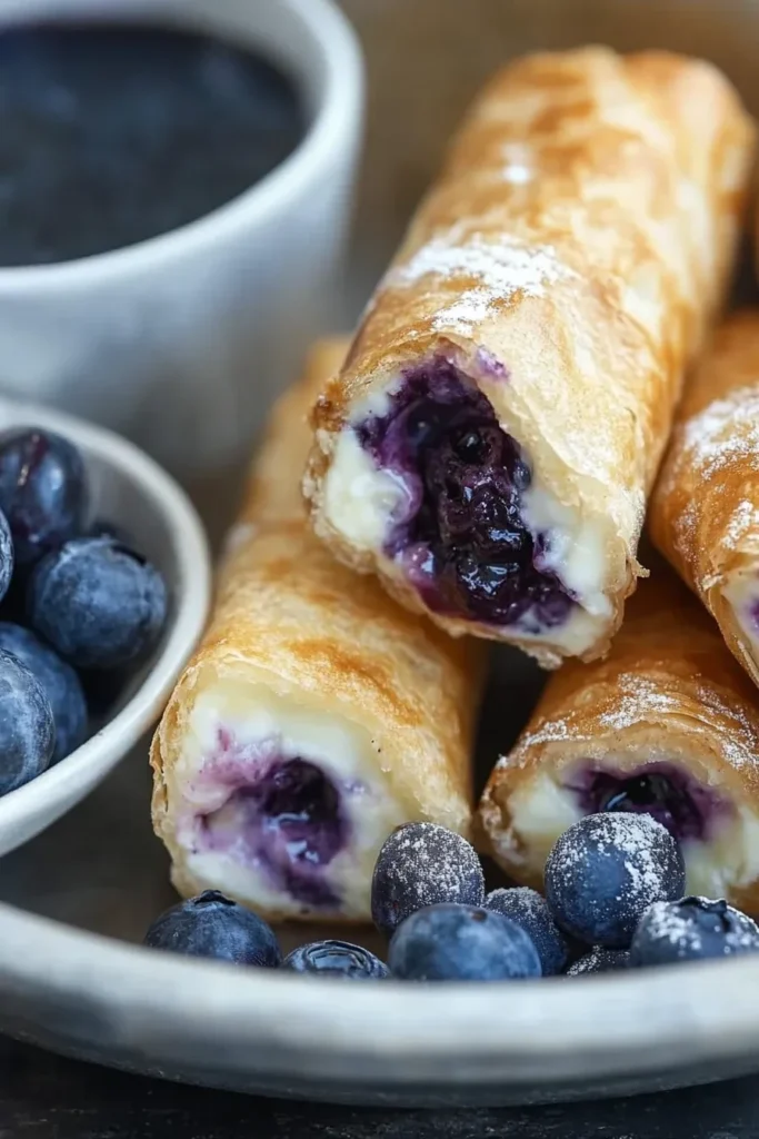 BLUEBERRY CHEESECAKE EGG ROLLS