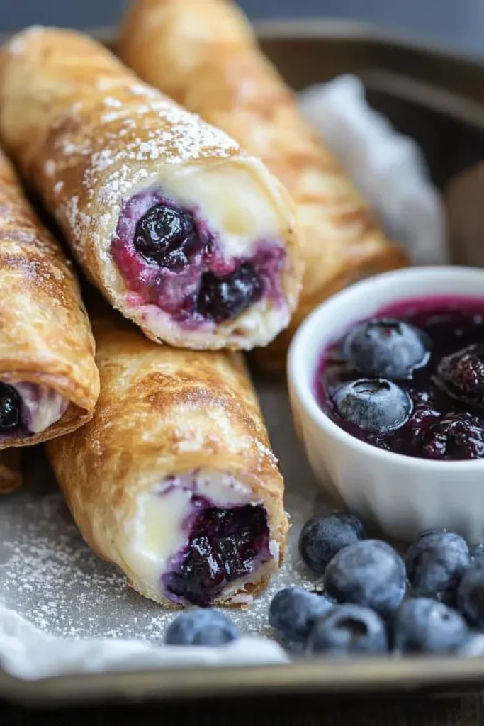 BLUEBERRY CHEESECAKE EGG ROLLS