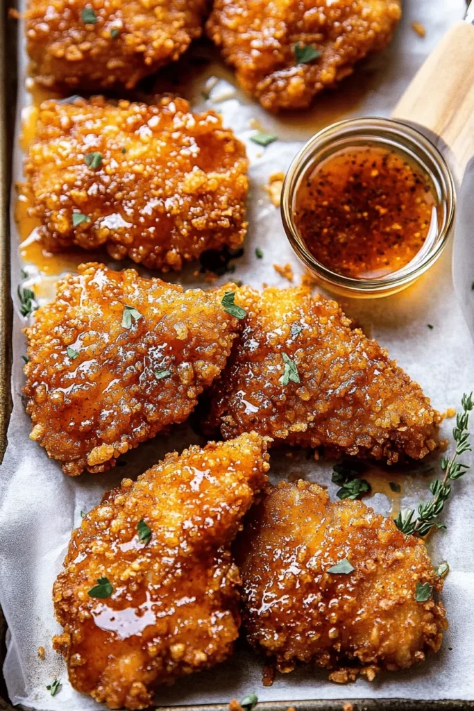 Baked Crunchy Hot Honey Chicken