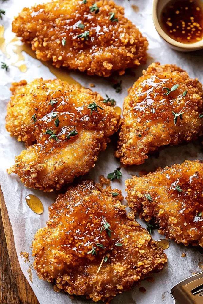 Baked Crunchy Hot Honey Chicken