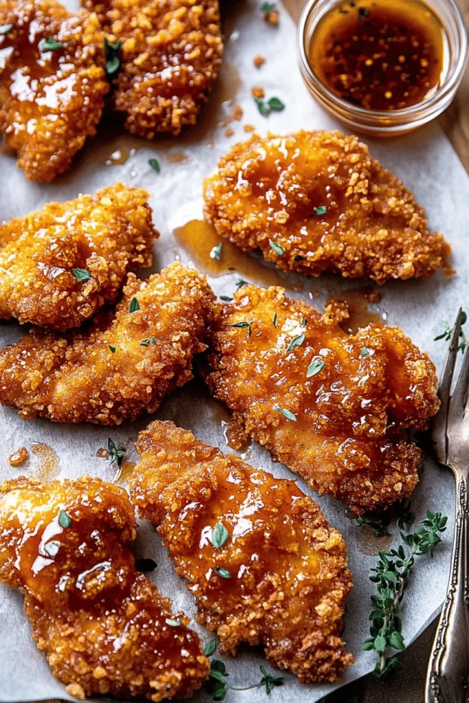 Baked Crunchy Hot Honey Chicken