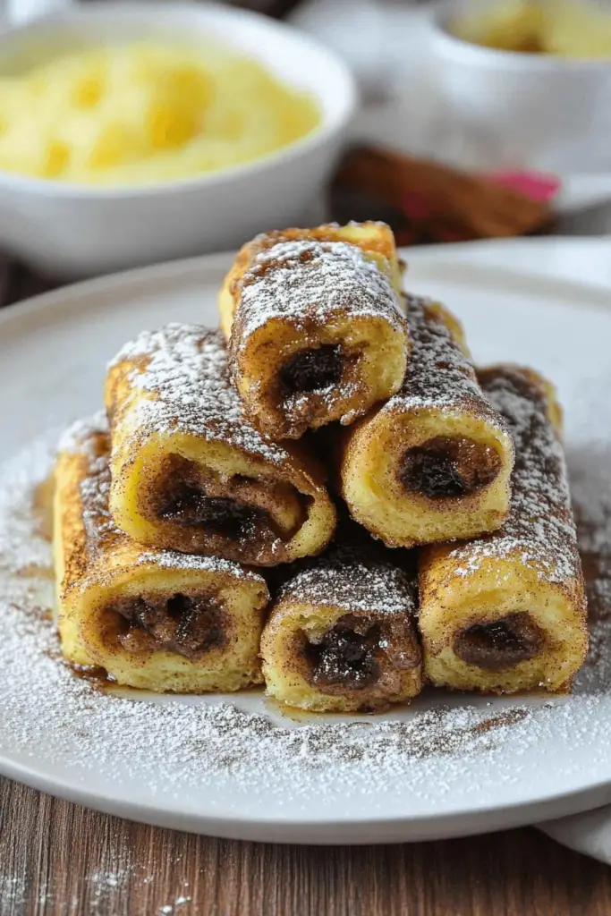 Cinnamon Roll French Toast Roll Ups