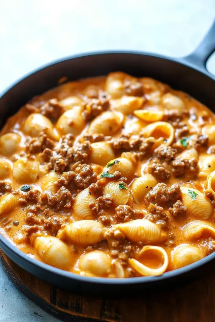 Creamy Beef and Shells