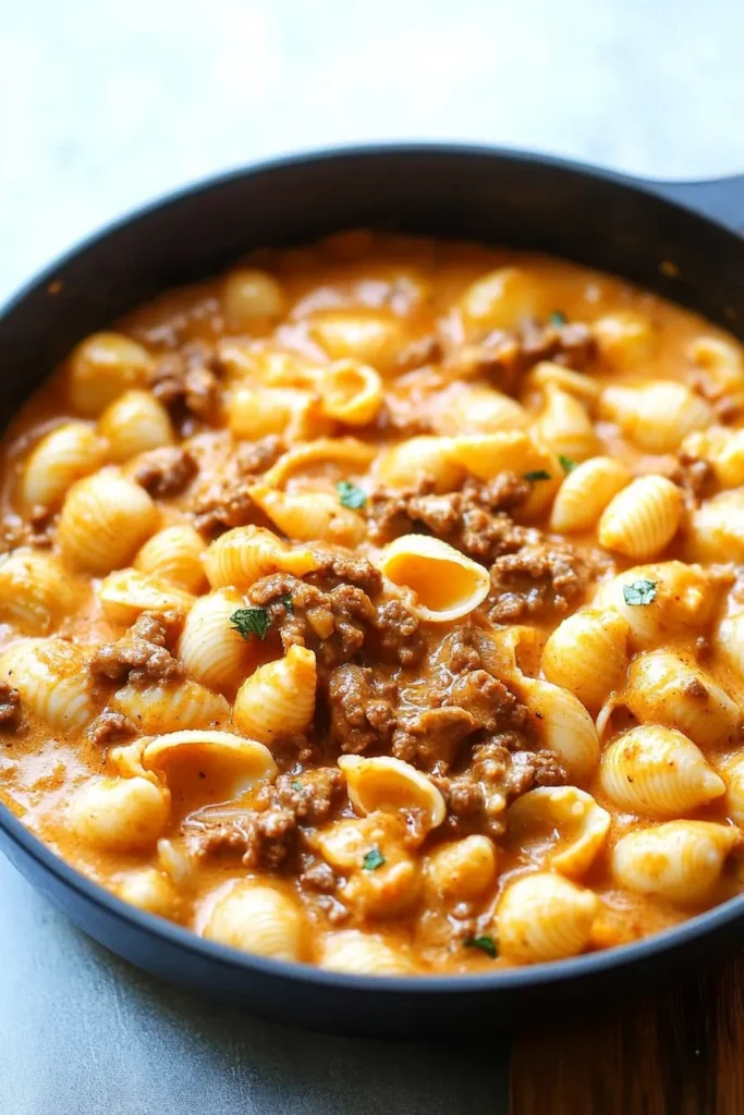 Creamy Beef and Shells