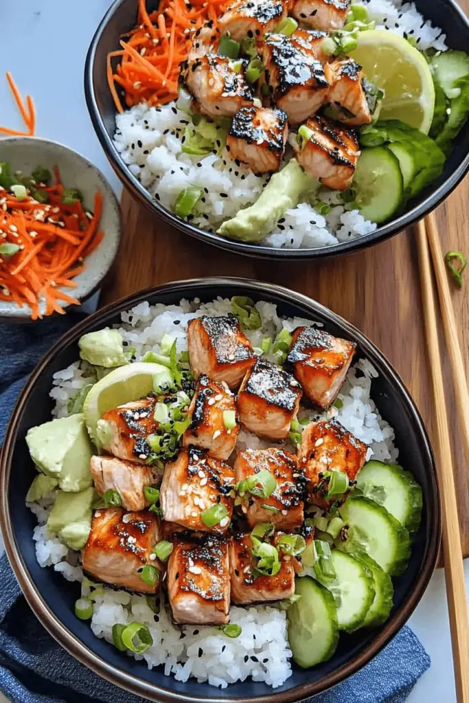 Crispy Spicy Salmon Bowls