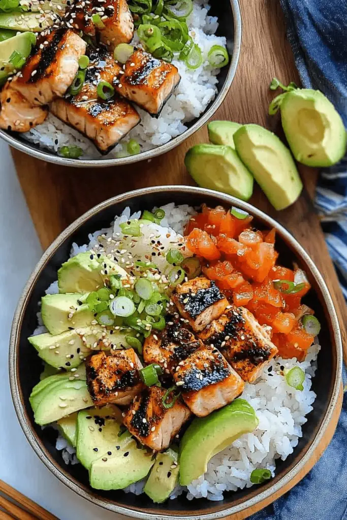 Crispy Spicy Salmon Bowls