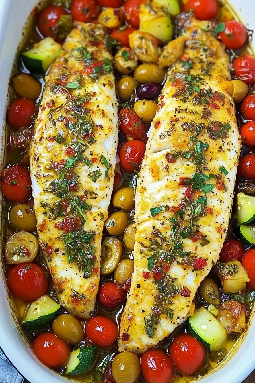 EASY MEDITERRANEAN BAKED FISH