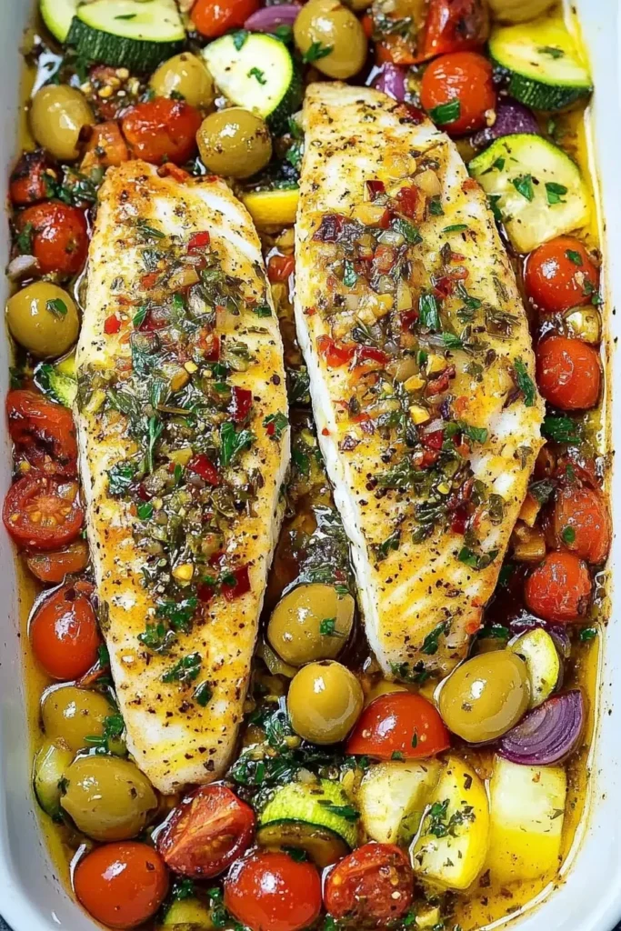 EASY MEDITERRANEAN BAKED FISH