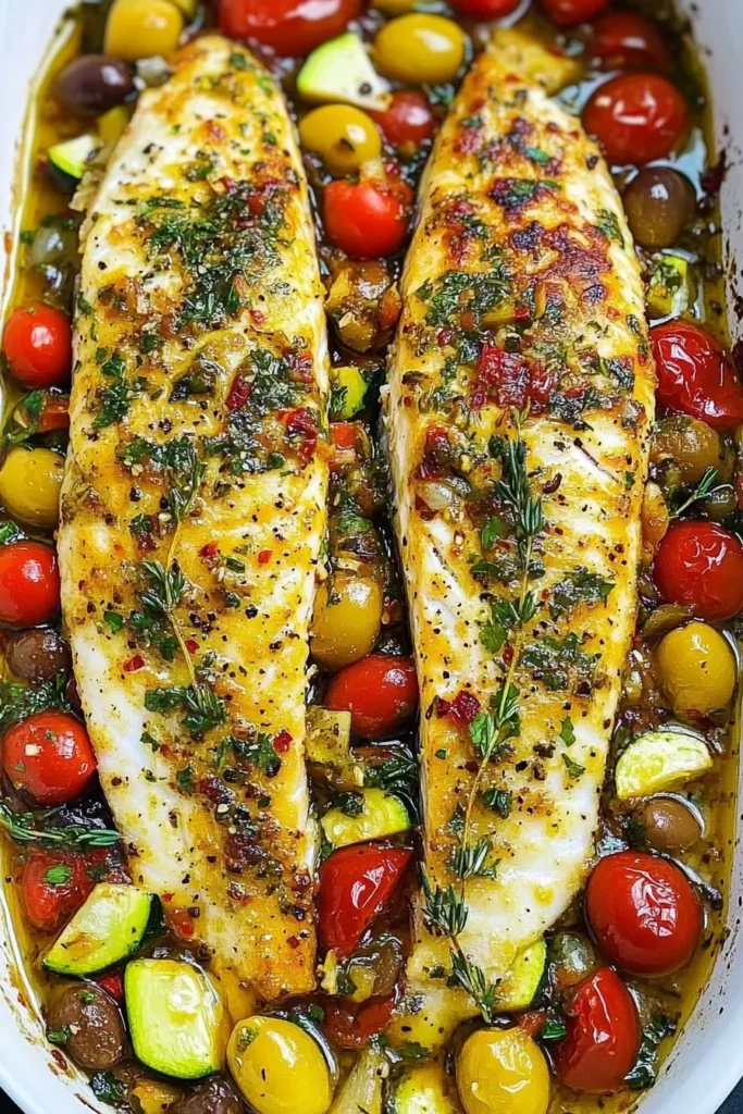 EASY MEDITERRANEAN BAKED FISH