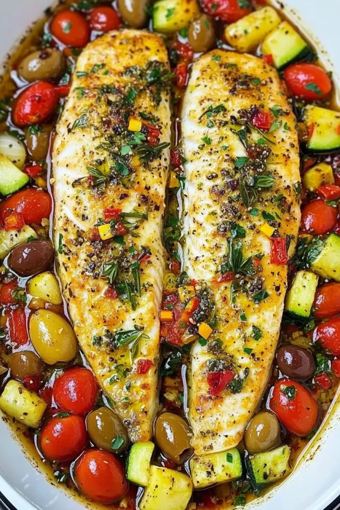 EASY MEDITERRANEAN BAKED FISH