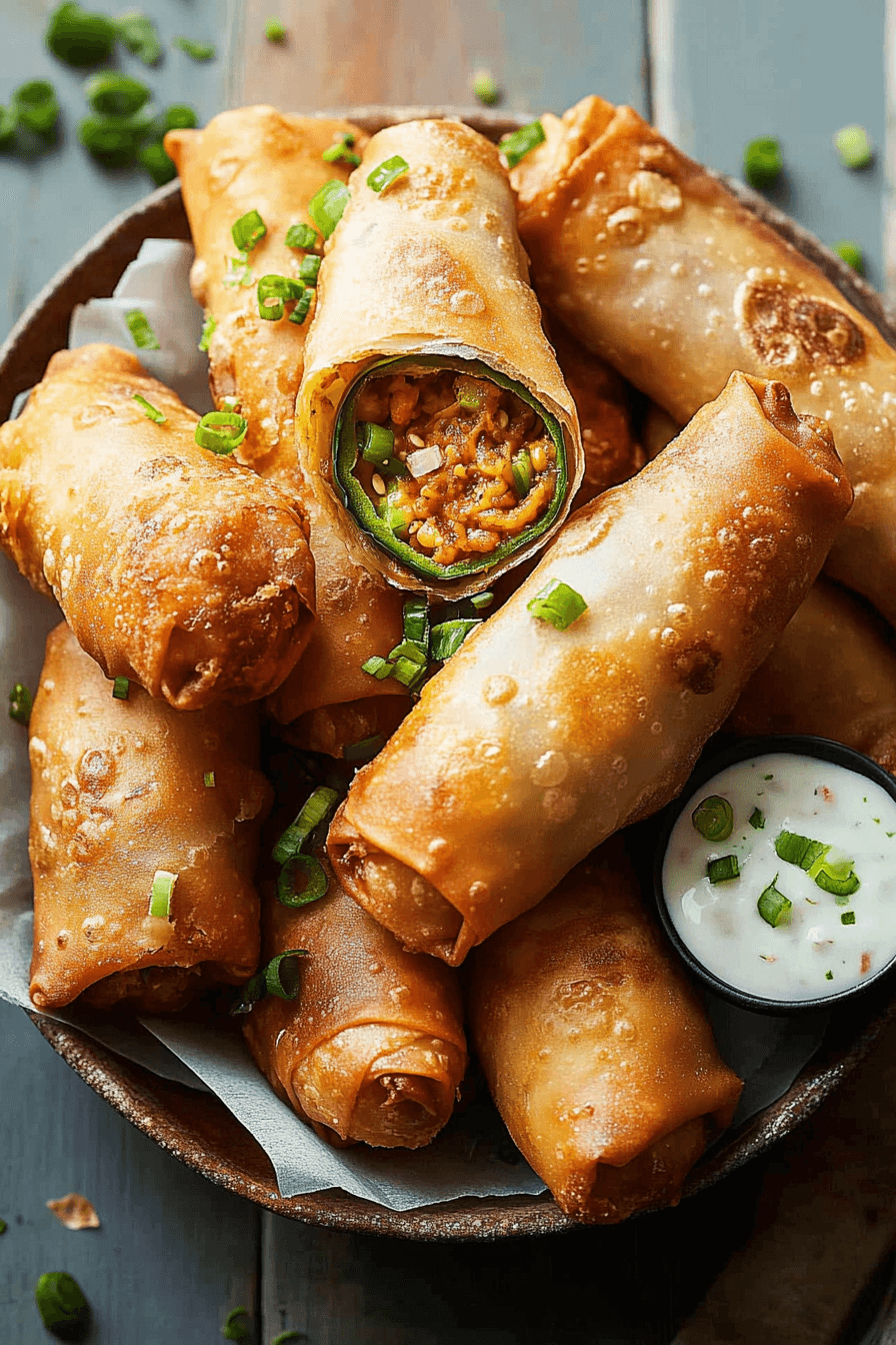 Jalapeño Popper Egg Rolls (Air Fried or Deep Fried)