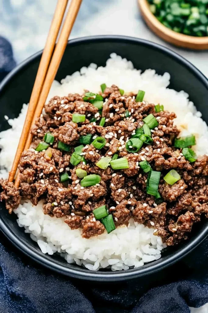 KOREAN GROUND BEEF AND RICE BOWLS