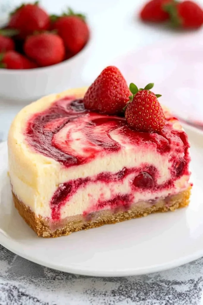 STRAWBERRY SWIRL CHEESECAKE