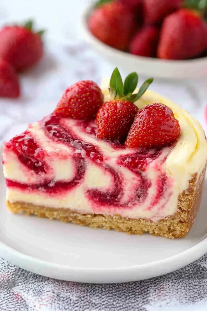 STRAWBERRY SWIRL CHEESECAKE