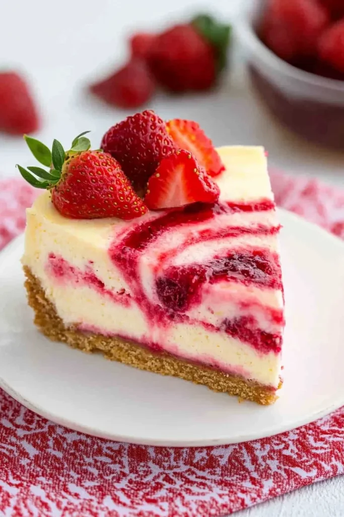 STRAWBERRY SWIRL CHEESECAKE