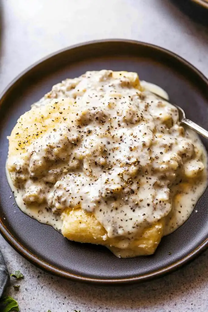 Sausage Gravy and Biscuits