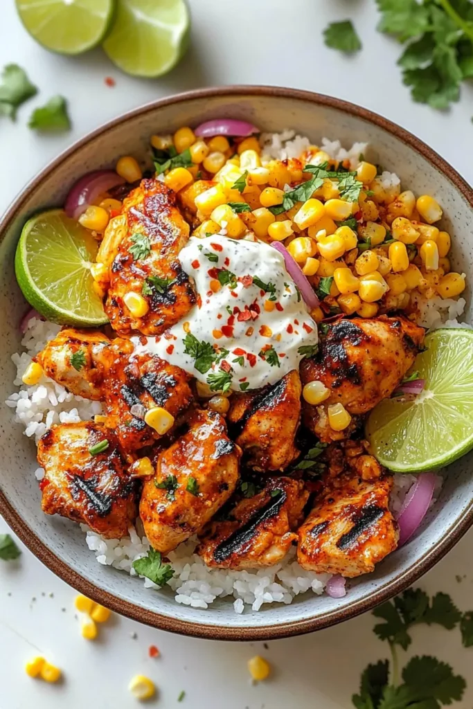 Street Corn Chicken Rice Bowl