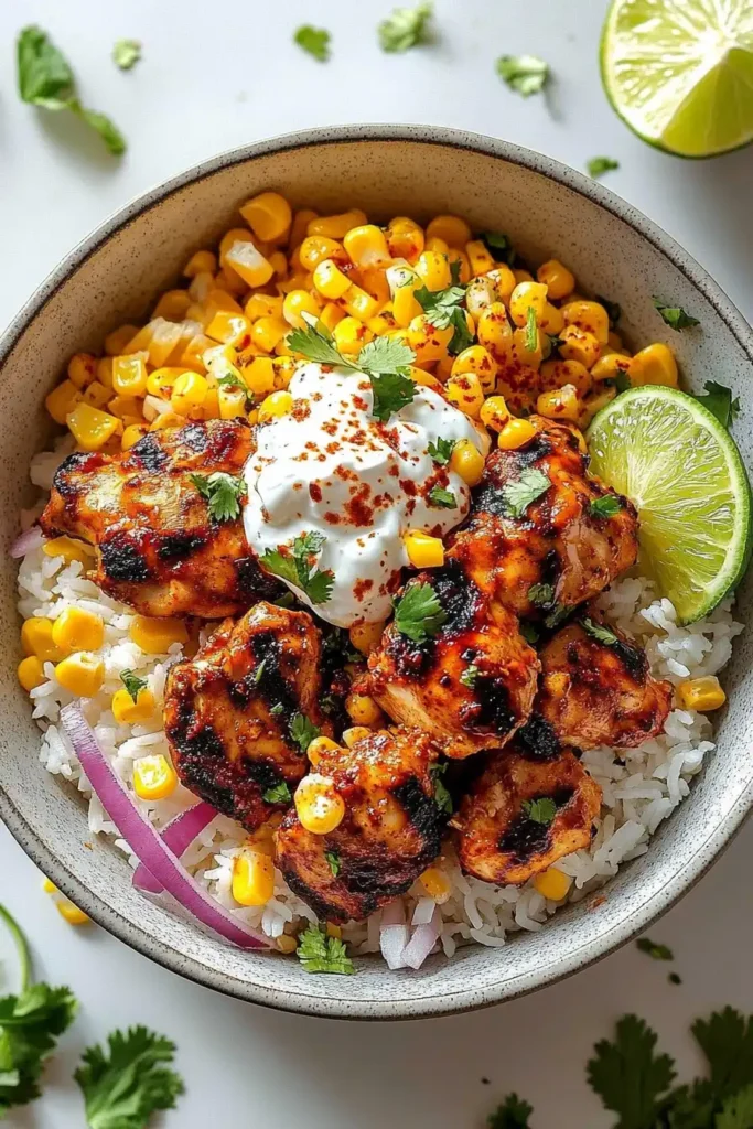 Street Corn Chicken Rice Bowl