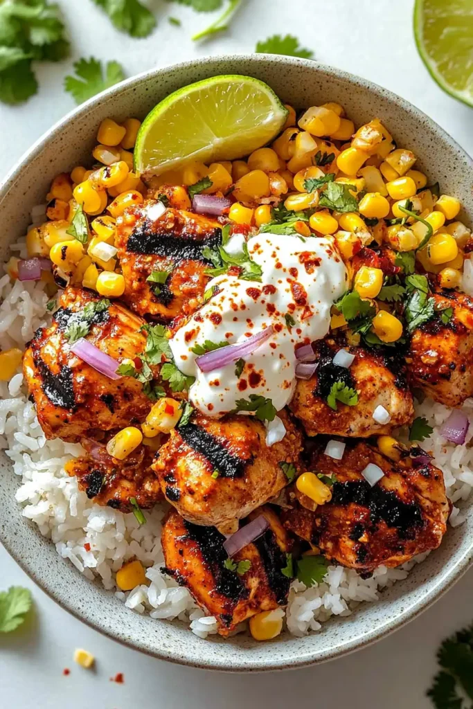 Street Corn Chicken Rice Bowl