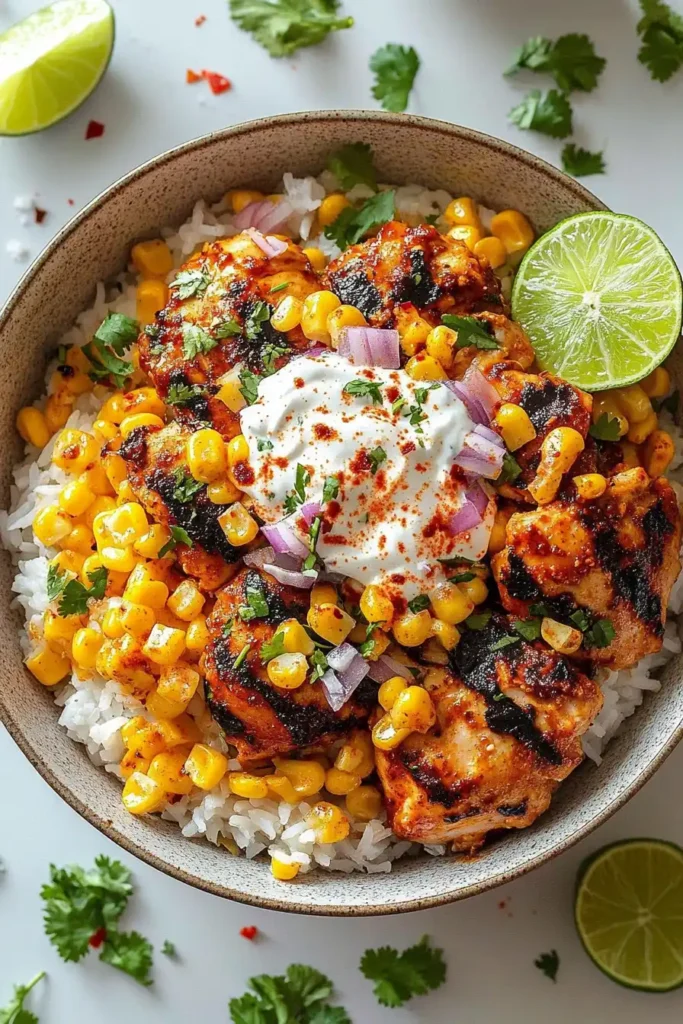 Street Corn Chicken Rice Bowl