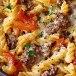 PHILLY CHEESESTEAK PASTA SKILLET